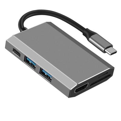 China Mobile Phone Types / Computer High Quality 6 In 1 OEM 6 Port SD USB3.0 TF/SD HDMI Hub USB Charger Type C For Windows for sale