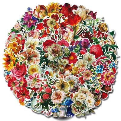 China 50 PCS DIY Plant Flower Decorative PVC Sticker Cool Pack Of Stickers For Scrapbooking Album Bullet for sale