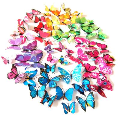 China 4 Sizes 12 PCS Decorative Wall Sticker 3D Decorative Mariposas Butterfly Sticker Decal for Bedroom Bathroom Living Room Decoration for sale