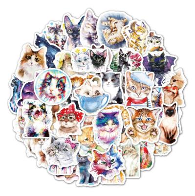 China Cartoon Sticker PVC Die Cut Sticker Pack Cute Kawaii Cat Theme Laptop Trunk Notebook Anime Adhesive Stickers for sale