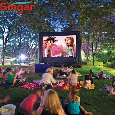 China Professional projection screen pop up cinema 12ft inflatable outdoor camp air night moive screen for sale