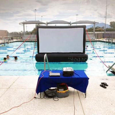 China 6m professional projection screen sealed inflatable movie theater professional floating screen outside water screen inflatable moive theater for sale