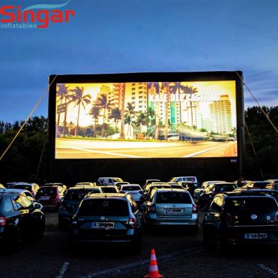 China Professional Outdoor Movie Frame Oxford Screens 11x5.35m Inflatable Outdoor Projector Movie Theater Projector Screens for sale