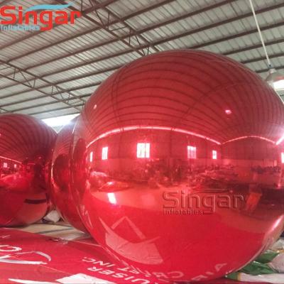 China 0.65mmPVC+0.35mm Red Inflatable Mirror Ball Mirror Plastic PVC Decoration Ball for sale