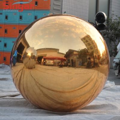 China Custom Mirror PVC Gold Hanging Inflatable Mirror Ball For Events Show Decoration for sale