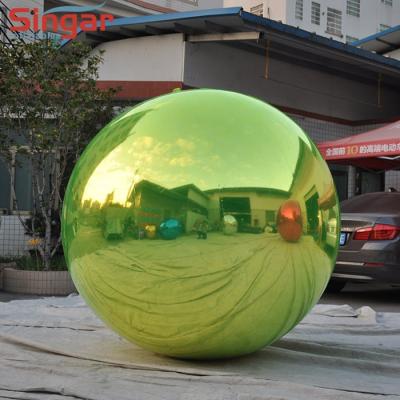 China Custom Inflatable Mirror PVC Green Color Mirror Ball For Party Events for sale