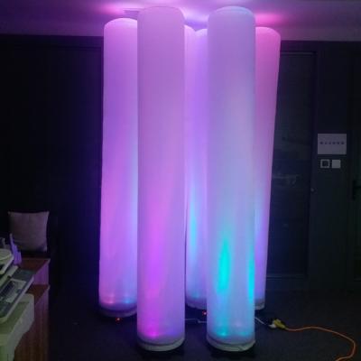 China Special Lighting 2 Meter Pillar Material Tall Inflatable Decoration With Led Light for sale