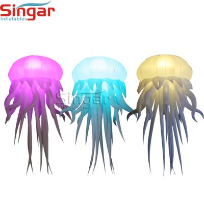 China Oxford Commercial Cloth Inflatable Hanging Decoration Led Light Jellyfish for sale