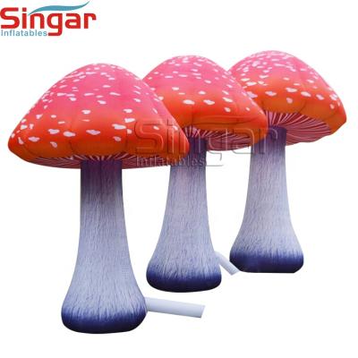 China Permanent Inflate 2 Meter Inflatable Led Mushroom Lighting Plant for sale