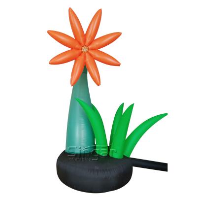 China Outdoor Advertising Decoration Inflatable Flower Plants Lighted Artificial Flower Plant For Garden Event Decoration for sale