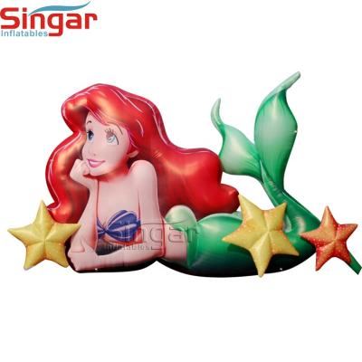 China Commercial Giant Inflatable Oxford Mermaid Model For Decoration for sale