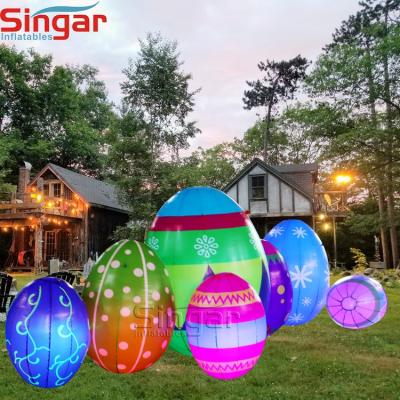 China Oxford Easter Inflatables Lighted Inflatable Easter Egg Balloons Decoration for sale