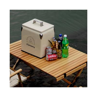 China Durable Outdoor Portable Refrigerated Beer Bucket Metal Double-Layer 13L Cooler Ice Bucket for sale