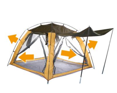 China Extended Type Factory Selling Four-sided Outdoor Waterproof Family Camping Screen Tent for sale