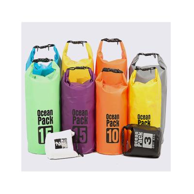 China Floating Dry Bag Waterproof Boating Hiking PVC Ocean Outdoor Pack Waterproof Dry Bag With Shoulder Straps for sale