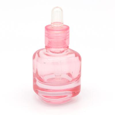 China Personal care eliquid 30ml rectangle glass bottle red pink square dropper bottle for sale