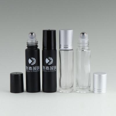 China Best Popular Personal Care Volume 5ml 10ml Perfume Glass Roll On Steel Ball Bottles Frosted Roller Glass Bottle for sale