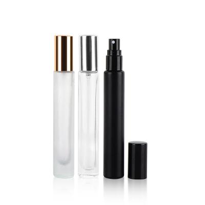 China Custom Personal Care Wholesale 10ml Spray Perfume Bottle Black Frosted White Glass Container for sale