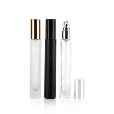 China Wholesale Elegant Matt Black 10ml Personal Care Clear Glass Spray Bottles Cosmetic Use For Dubai Perfume for sale