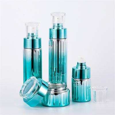 China Personal Care 30g 50g 40ml 100ml 120ml Blue Premium Glass Cosmetic Perfume Bottle Jar Bottles for sale