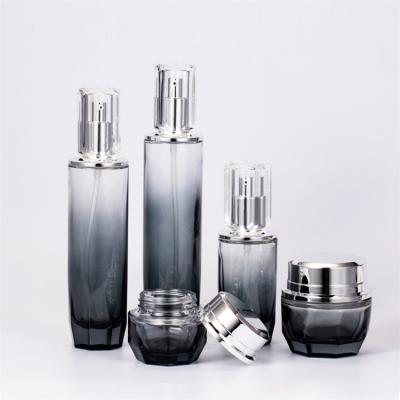 China Hot Selling Wholesale Personal Care 30g 50g 40ml 100ml 120ml Cosmetic Glass Bottles Gradient Bottle For Skin Care for sale