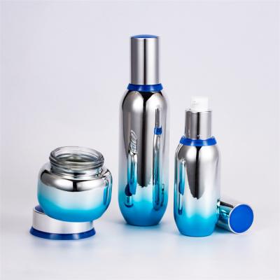 China Personal Care 30g 50g 40ml 100ml 120ml Glass Bottles Cosmetic Supplier Gradient Glass Jar And Bottle Set for sale