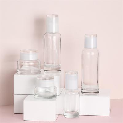 China Personal Care 30g 50g 40ml 100ml 120ml Multicolor Glass Base Bottle Cosmetics Bottles And Jars Set for sale