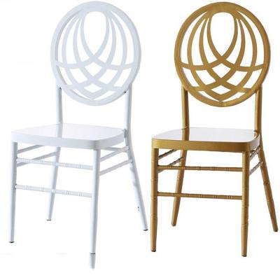 China modern white metal banquet gold plastic modern plastic chiavari chair event, hotel furniture wedding chair chiavari with cushion for sale