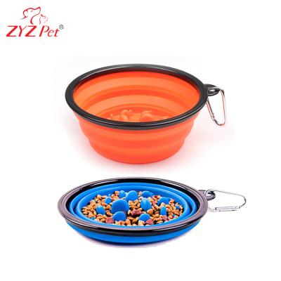 China ZYZ Viable PET Collapsible Silicone Dog Pet Drinking Bowl, Slow Travel Feeding Dog Bowl for sale