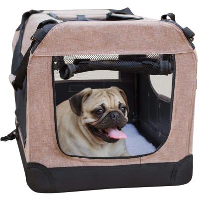 China Travel Breathable Soft Collapsible Dog Crate Portable Dog Kennel with Straps and Mat, Pet Carrier - Great for Indoor and Outdoor Use for sale