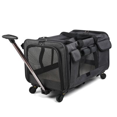 China High Quality Breathable Cat Puppy Polyester Cat Carrier Dog Carrier, Outdoor Travel Cat Carrier Portable Trolley for sale