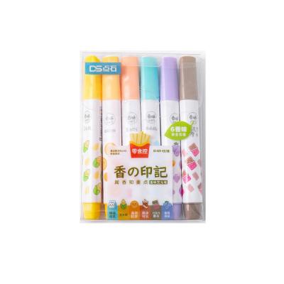 China office & Soft School Markers Andstal 6colors Snack Smell Aroma Fluo Highlighter Bar Marker Pen Jumbo Marker Pen For School Supplies for sale