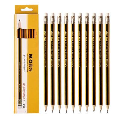 China office & School Pencil Art Writing HB 2B Wooden Black Bag Cheap Set Good Body Advance Packing School Office Color Print Type for sale