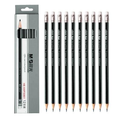 China office & School Pencil Andstal Black Body HB Pencil Eraser Wood Pencil For School Children Writing Supplies for sale