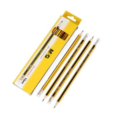 China office & High Quality School Pencil M&G Hexagon Shape HB Wooden Pencil With Eraser For Office Supply Stationery for sale