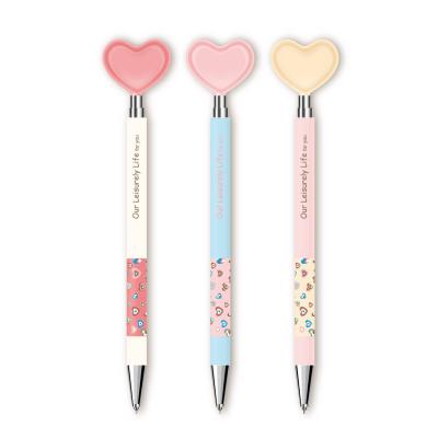 China office & School Economical Cute Heart Ballpoint Pen Semi-gel Rollerball Pens Office Supplies Stationery for sale