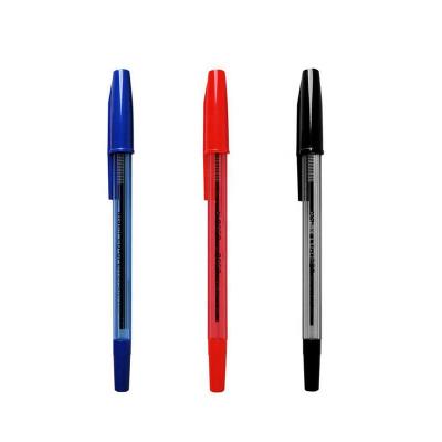 China office & Ball Pen Transparent Plastic Ballpoint Pen School Pen Andstal Simple Ballpoint Pen School Pen for sale