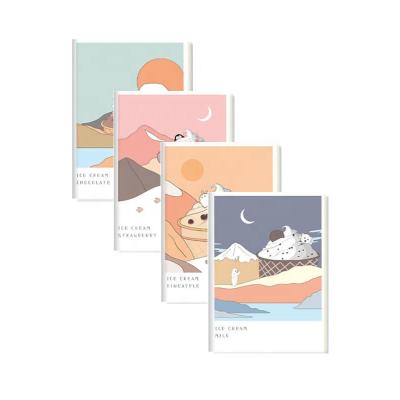 China Hardcover 4 Types Summer Ice Cream Notebook B5 96Sheets Notebook Cute Notebook Kids Jornals Notebook for sale