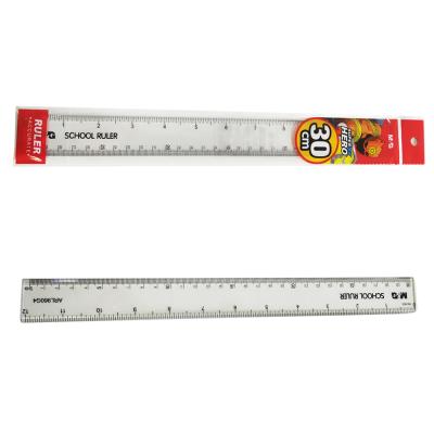 China Plastic Best Selling 30Cm Transparent Straight Plastic Ruler For Office Supplies Stationery for sale