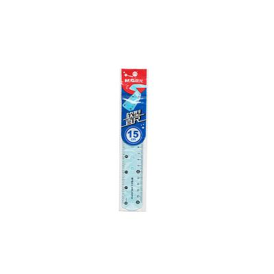 China M&G 15Cm Plastic Promotional Clear Clear Scale Straight Soft Flexible Ruler For School Students for sale