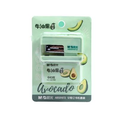 China Super Cute Plastic And Metal Andstal Avocado Limited Mini Staplers No. 12 Stapler Set With Staples For Office Tools for sale