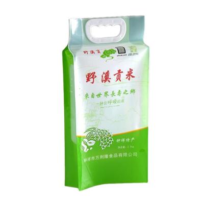 China 1kg Barrier Customized Clear Rice Packaging Plastic Bag 2kg 5kg With Handle for sale