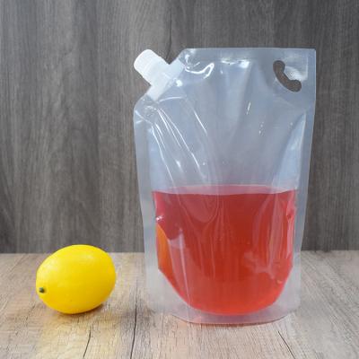 China 1300ml Safety Clear Plastic Liquid Spout Bag Stand Up Pouch With Small Spout for sale