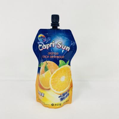 China Spout Up Juice Packing Bag Orange Pouch Spout Fruit Juice Packing Bag Food Grade Plastic Holder For Drinking for sale