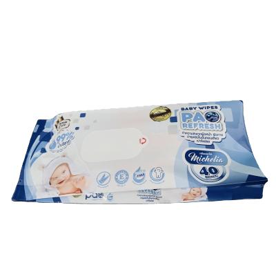 China Disposable Custom Printed Reusable Plastic Baby Wet Wipes Packaging Bag for sale