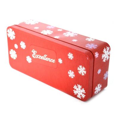 China Christmas Gift Tin Box Packaging High Quality Recyclable Tin Box Rectangular Christmas Tin Box for sale