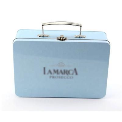 China Recyclable Rectangular Gift Tin Box With Handle For Empty Tin Box Rectangular Gift Tin Box With Handle for sale