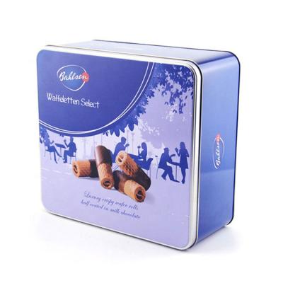 China High Quality Recyclable Chocolate Tin Box Food Grade Double Tin Box Empty Christmas Chocolate Tin Box Of Rectangle for sale