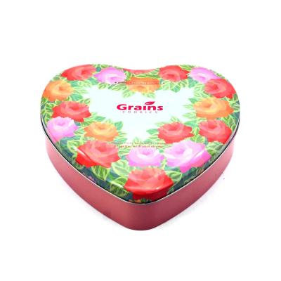 China Recyclable Heart Shaped Cookie Tin Box High Quality Chocolate Tin Box Heart Shaped Cookie Candy for sale