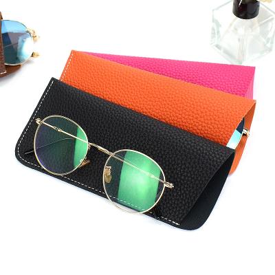 China High quality custom made PU logo eyewear accessories sunglasses pouch and fabric PU leather slip case bag sunglasses pouch case with logo for sale